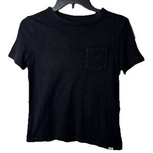 Gap Kids Shirt Boy's Sz M 8-9 Black Pocket Cotton Casual Crew Neck Short Sleeve
